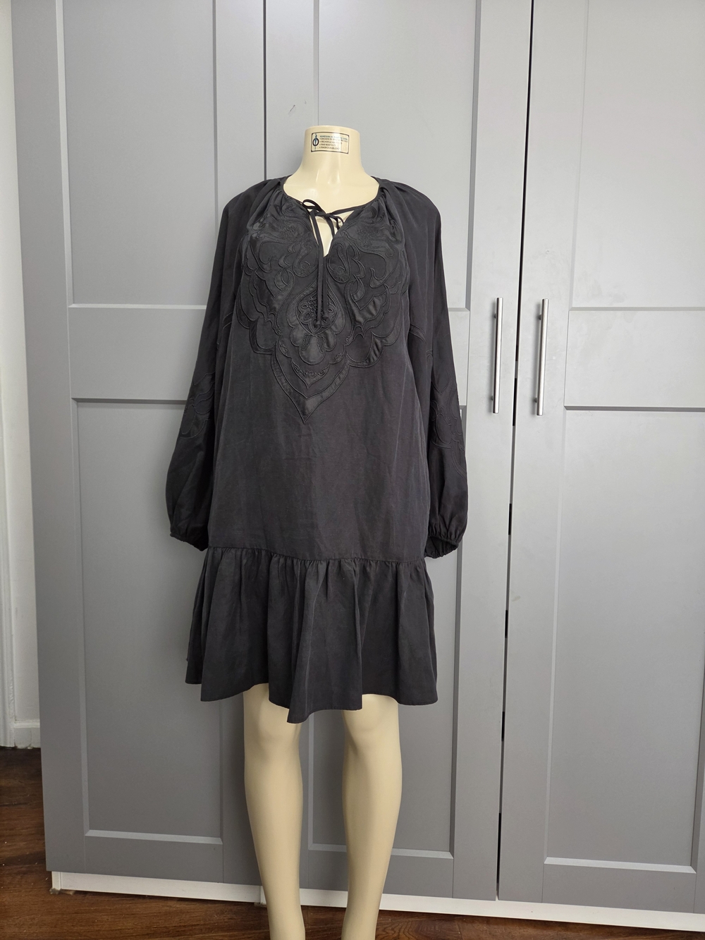 OKobi Halperin Black Embroidered Dress Size Small